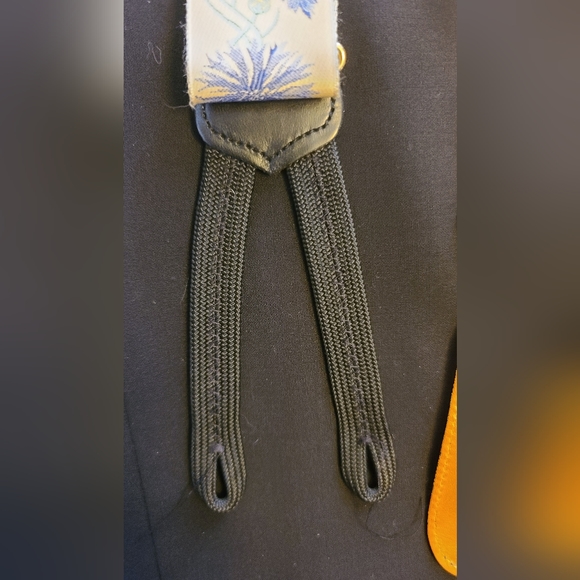 Silk Floral Trafalgar Suspenders Made in England - Picture 3 of 8